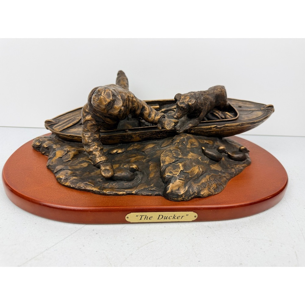 Hadley The Ducker Scuplture Lee Leuning Sherri Treeby 15x9x5 1/2" w/ COA Signed